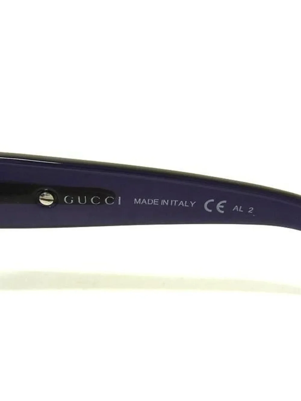 Gucci Sunglasses S Purple Lens Clear Gradation Acetate Rhinestone Eyewear